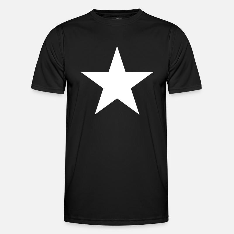 white star, white star - Men's Functional T-Shirt - black