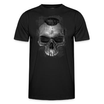 rock'n'roll skull - Men's Functional T-Shirt - black - Front - AI Model Male 178 dark (178cm)