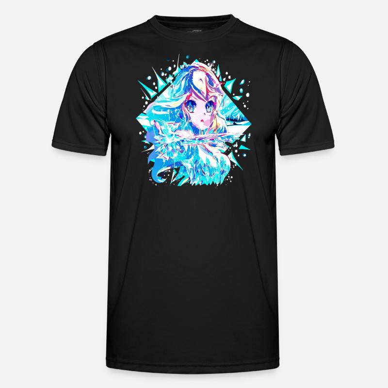 Anime Reine des neiges Princesse des glaces - T-shirt sport Homme - noir