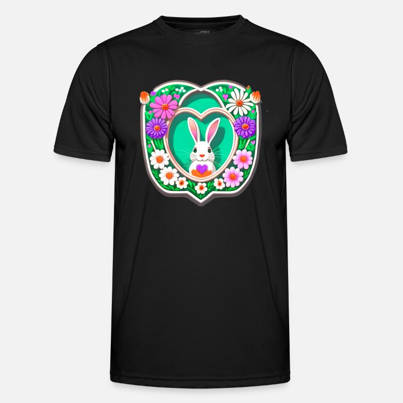 Easter Bunny Easter Bunny Flowers - Men's Functional T-Shirt - black