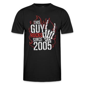This guy has been rocking since 2005 vintage birthday - Men's Functional T-Shirt - black - Front - AI Model Male 178 dark (178cm)