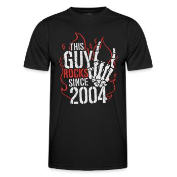 Ce mec a rocké vintage anniversaire depuis 2004 - T-shirt sport Homme - noir - Devant - AI Model Male 178 dark (178cm)