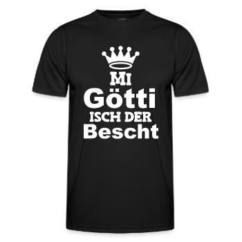 Mi Götti isch der bescht Patenonkel Schweiz - Männer Funktions-T-Shirt - Schwarz - Vorne - AI Model Male 178 dark (178cm)