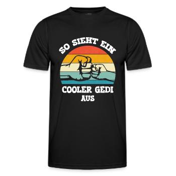 So sieht ein cooler Gedi aus Wöd Gedi Patenonkel - Männer Funktions-T-Shirt - Schwarz - Vorne - AI Model Male 178 dark (178cm)