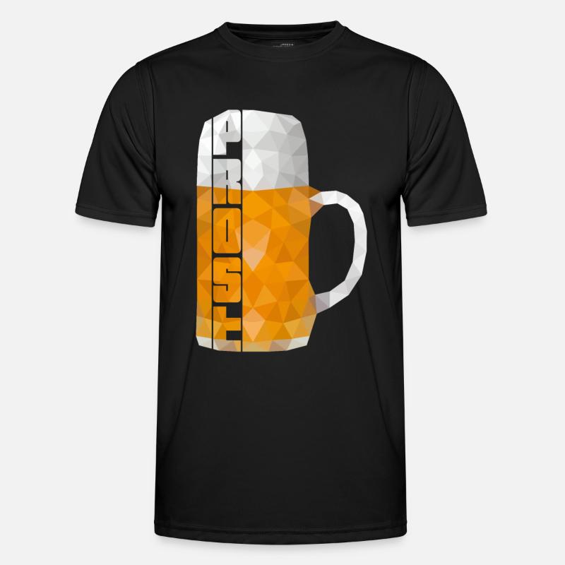 Low Polygon -Bier Prost- Männer Funktions-T-Shirt