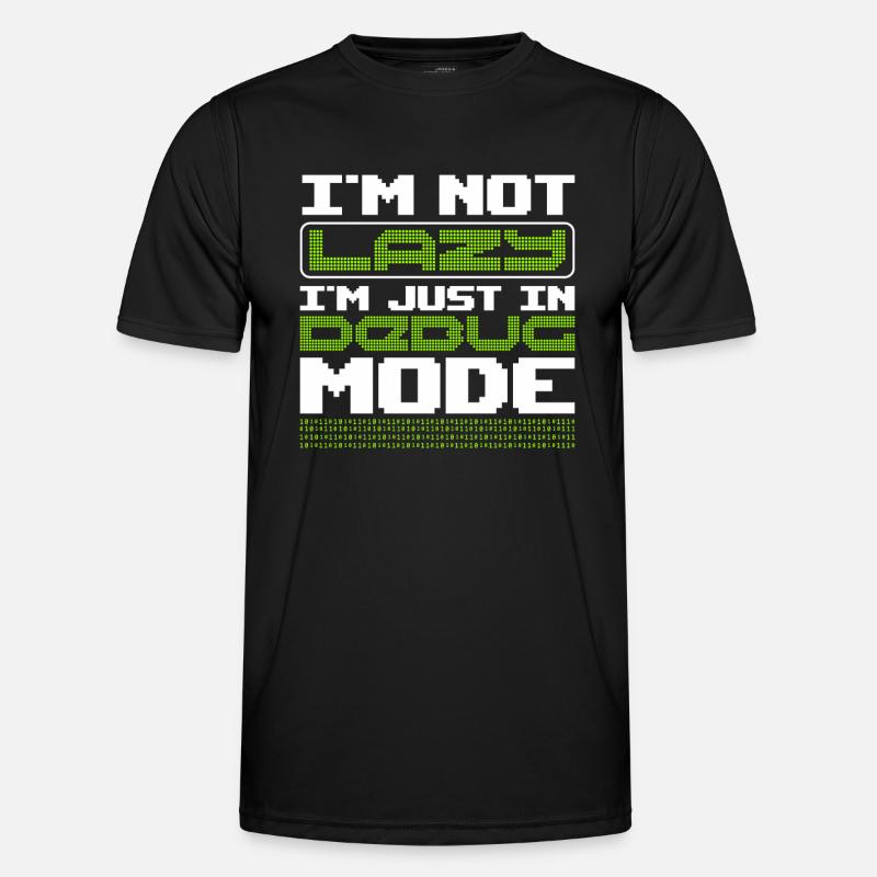 Nicht faul im Debug-Modus Algorithmus-Programmiercode - Männer Funktions-T-Shirt - Schwarz