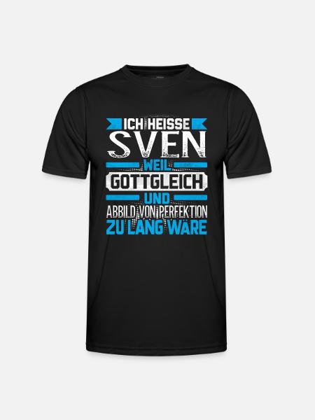 SVEN -Gottgleich - Männer Funktions-T-Shirt - Schwarz