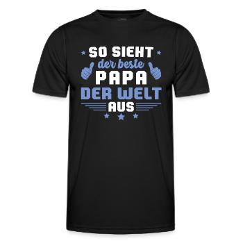 Bester Papa der Welt Vatertag Geschenkidee - Männer Funktions-T-Shirt - Schwarz - Vorne - AI Model Male 178 dark (178cm)