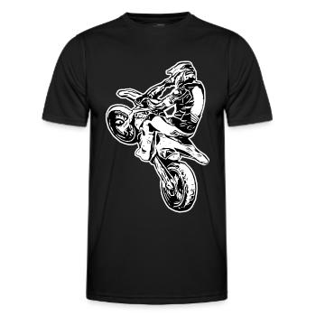 Supermoto / Supermotard / Supermoto Wheelie - Men's Functional T-Shirt - black - Front - AI Model Male 178 dark (178cm)