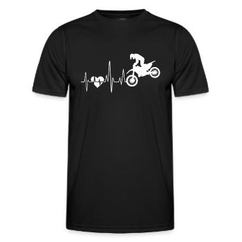 Motocross Motocross Herzschlag - Männer Funktions-T-Shirt - Schwarz - Vorne - AI Model Male 178 dark (178cm)