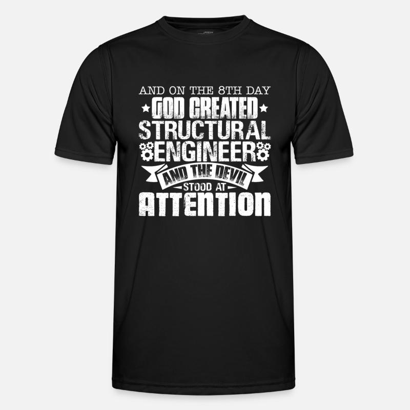 God Created Structural Engineer - Men's Functional T-Shirt - black