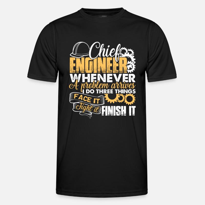 Chief Engineer Solves Problem - Men's Functional T-Shirt - black