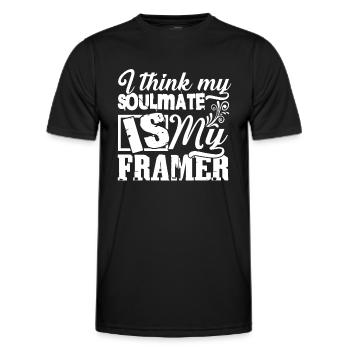 Framer Is My Soulmate - Men's Functional T-Shirt - black - Front - AI Model Male 178 dark (178cm)