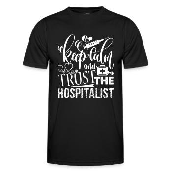 Hacker Keep Calm and Hack On - Men's Functional T-Shirt - black - Front - AI Model Male 178 dark (178cm)
