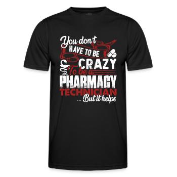 Pharmacy Technician Crazy Pharmacy Technician - Men's Functional T-Shirt - black - Front - AI Model Male 178 dark (178cm)