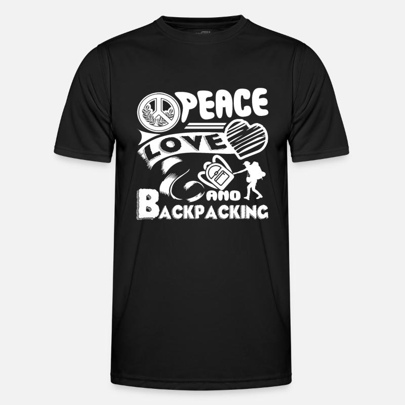 Backpacking Peace Love Backpacking - Men's Functional T-Shirt - black