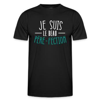 Je Suis Le Beau Père-Fection Fête Des Pères - T-shirt sport Homme - noir - Devant - AI Model Male 178 dark (178cm)