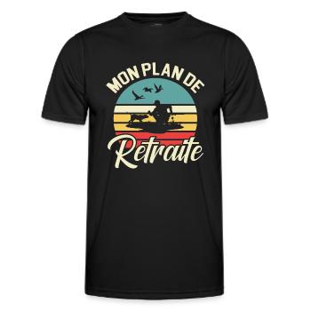 Mon Plan De Retraite Chasse Chasseur - T-shirt sport Homme - noir - Devant - AI Model Male 178 dark (178cm)