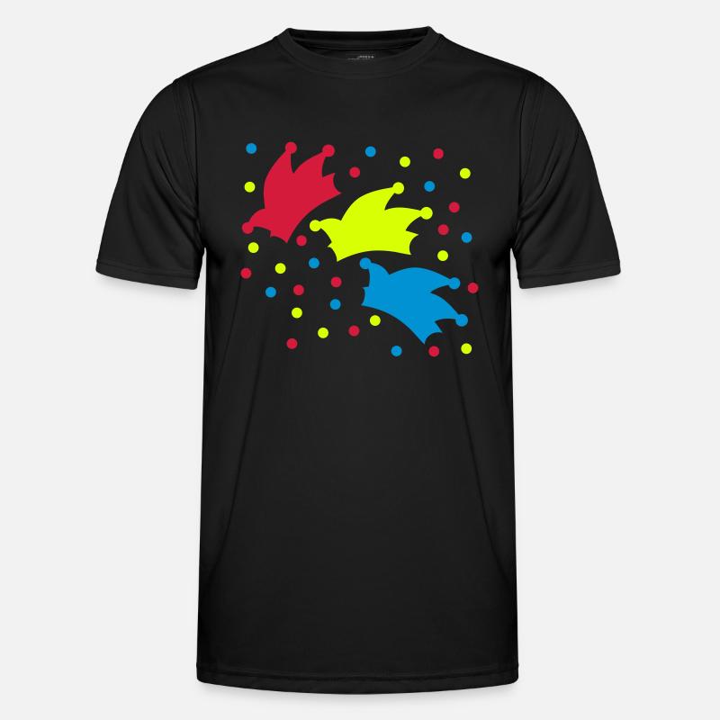 Narrenkappe / Konfetti / Fasching - Männer Funktions-T-Shirt - Schwarz
