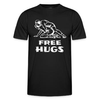 Free Hugs Wrestlers Wrestling Sports Humour Gift Idea - T-shirt sport Homme - noir - Devant - AI Model Male 178 dark (178cm)