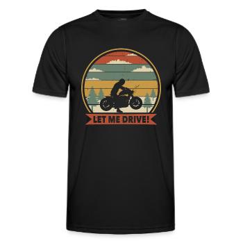 Laissez-moi conduire des motocyclistes - T-shirt sport Homme - noir - Devant - AI Model Male 178 dark (178cm)