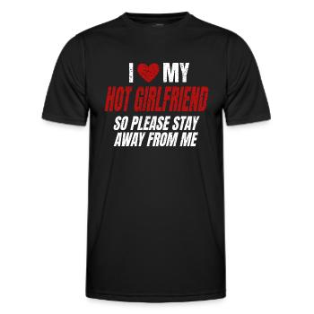 I Love My Hot Girlfriend Saying Humor Couples Love - Men's Functional T-Shirt - black - Front - AI Model Male 178 dark (178cm)