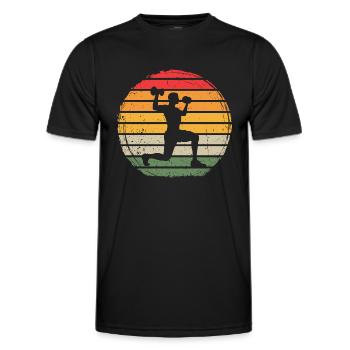 Fitness Vintage - Men's Functional T-Shirt - black - Front - AI Model Male 178 dark (178cm)
