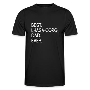 Lhasa-Corgi Dad - Men's Functional T-Shirt - black - Front - AI Model Male 178 dark (178cm)