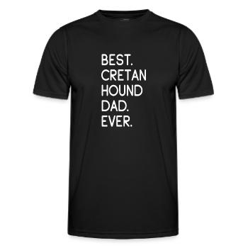 Papa chien crétois - T-shirt sport Homme - noir - Devant - AI Model Male 178 dark (178cm)