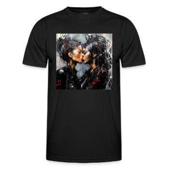 Bad Girls Kiss - Men's Functional T-Shirt - black - Front - AI Model Male 178 dark (178cm)