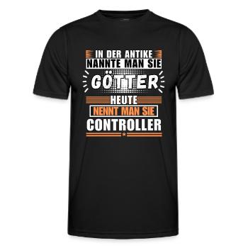Les dieux dans l’Antiquité. Aujourd’hui contrôleur - T-shirt sport Homme - noir - Devant - AI Model Male 178 dark (178cm)