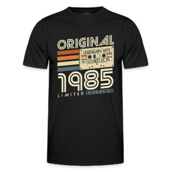 Original 1985 Vintage Vintage Rétro Anniversaire - T-shirt sport Homme - noir - Devant - AI Model Male 178 dark (178cm)