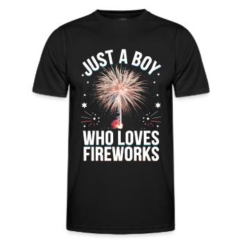 Pyrotechnie Feux d’artifice Pyrotechnie - T-shirt sport Homme - noir - Devant - AI Model Male 178 dark (178cm)