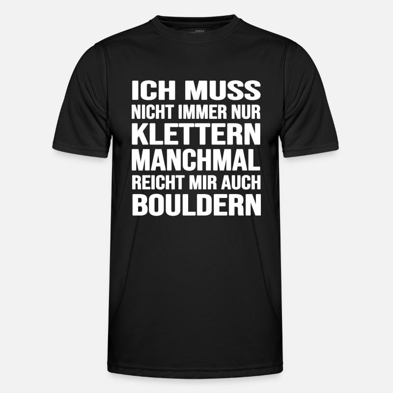 bouldern boulderfelsen freiklettern boulderzeit - Männer Funktions-T-Shirt - Schwarz