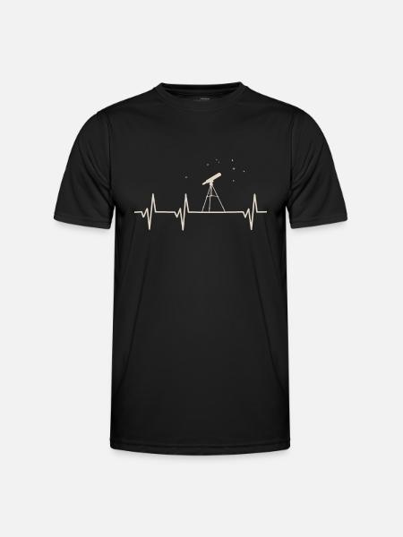Sternschlag-Herzschlag für Astronomen - Männer Funktions-T-Shirt - Schwarz