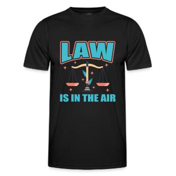 Law Is In The Air | Anwalt Jurastudent Geschenk - Männer Funktions-T-Shirt - Schwarz - Vorne - AI Model Male 178 dark (178cm)