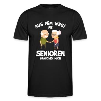 Aus Dem Weg Die Senioren Brauchen Mich | Pflege - Männer Funktions-T-Shirt - Schwarz - Vorne - AI Model Male 178 dark (178cm)