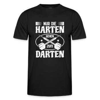 Nur die Harten gehen zum Darten | Dart Geschenk - Männer Funktions-T-Shirt - Schwarz - Vorne - AI Model Male 178 dark (178cm)