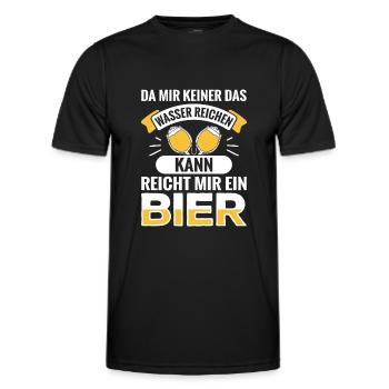 Da mir keiner das Wasser reichen kann Bier - Männer Funktions-T-Shirt - Schwarz - Vorne - AI Model Male 178 dark (178cm)