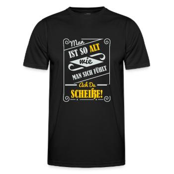 Älter werden, Alter, Alt - Männer Funktions-T-Shirt - Schwarz - Vorne - AI Model Male 178 dark (178cm)