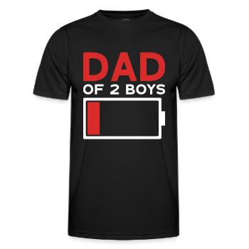 DAD OF 2 BOYS - Männer Funktions-T-Shirt - Schwarz - Vorne - AI Model Male 178 dark (178cm)