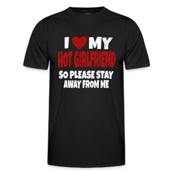 I Love My Hot Girlfriend Saying Humor Couples Love - Men's Functional T-Shirt - black - Front - AI Model Male 178 dark (178cm)