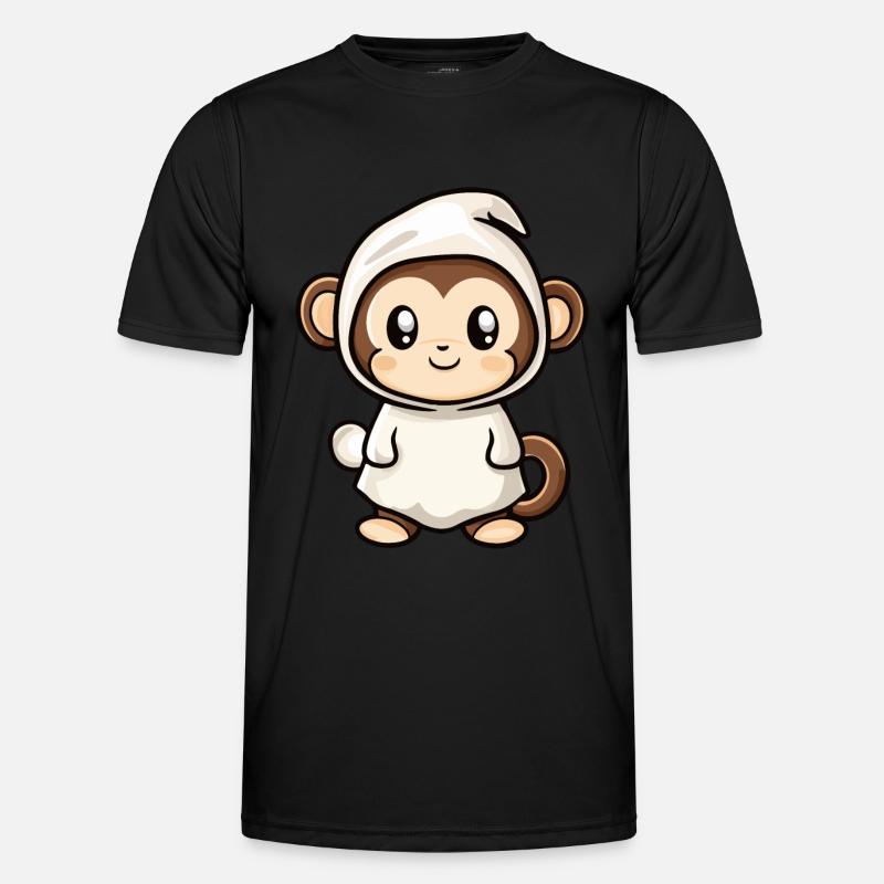Monkey Halloween Funny Ghost - Men's Functional T-Shirt - black