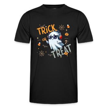 Trick or Treat Geist - Männer Funktions-T-Shirt - Schwarz - Vorne - AI Model Male 178 dark (178cm)