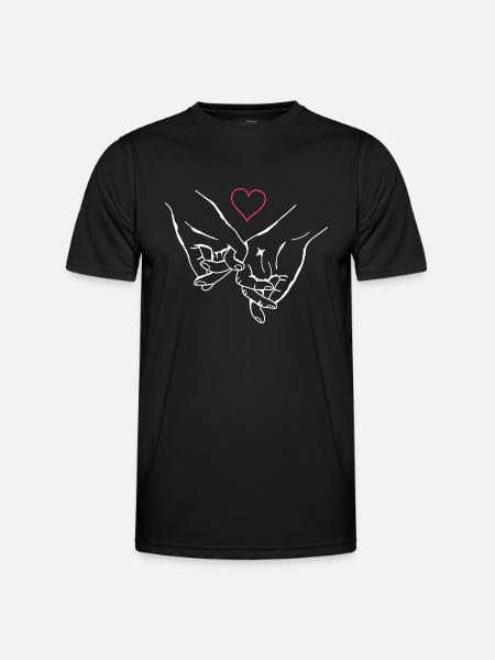 Hands Holding Love Heart - Men's Functional T-Shirt - black