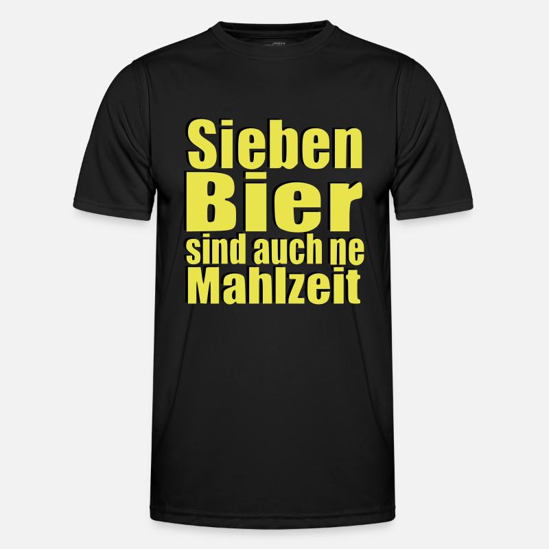 Sieben Bier sind auch ne Mahlzeit Mann Statement Männer Funktions-T-Shirt