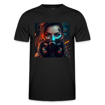 Femme de science-fiction avec masque - T-shirt sport Homme - noir - Devant - AI Model Male 178 dark (178cm)