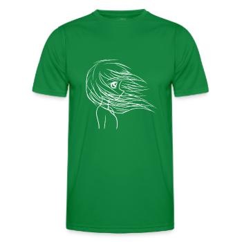 Manga éolien - T-shirt sport Homme - vert - Devant - AI Model Male 178 dark (178cm)