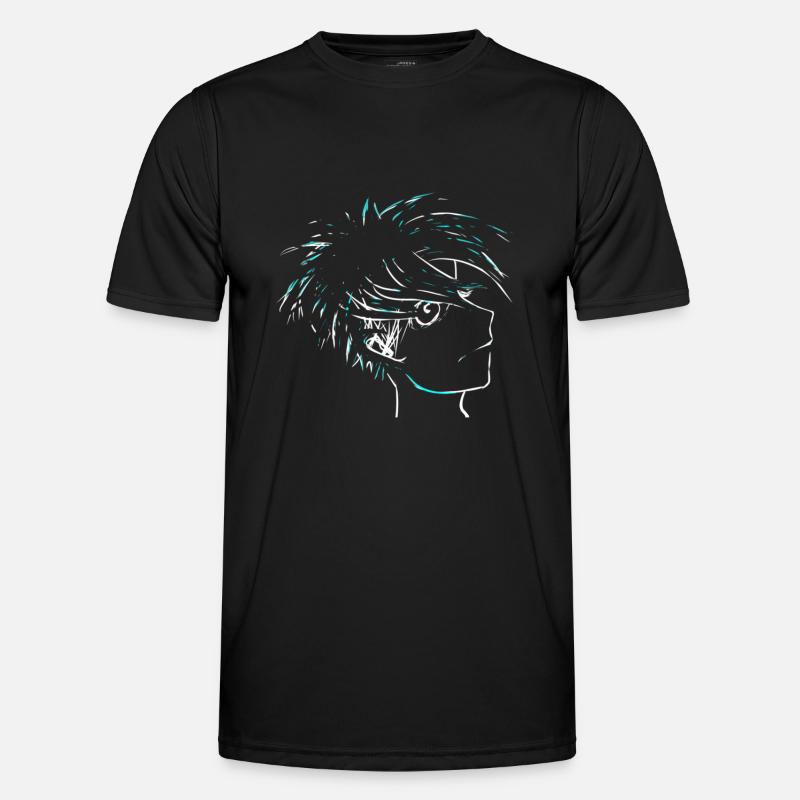 Manga Junge - Männer Funktions-T-Shirt - Schwarz