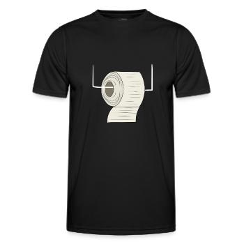 Toilet paper toilet - Men's Functional T-Shirt - black - Front - AI Model Male 178 dark (178cm)